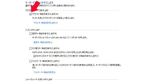 マウスキー機能を有効にしますをクリック