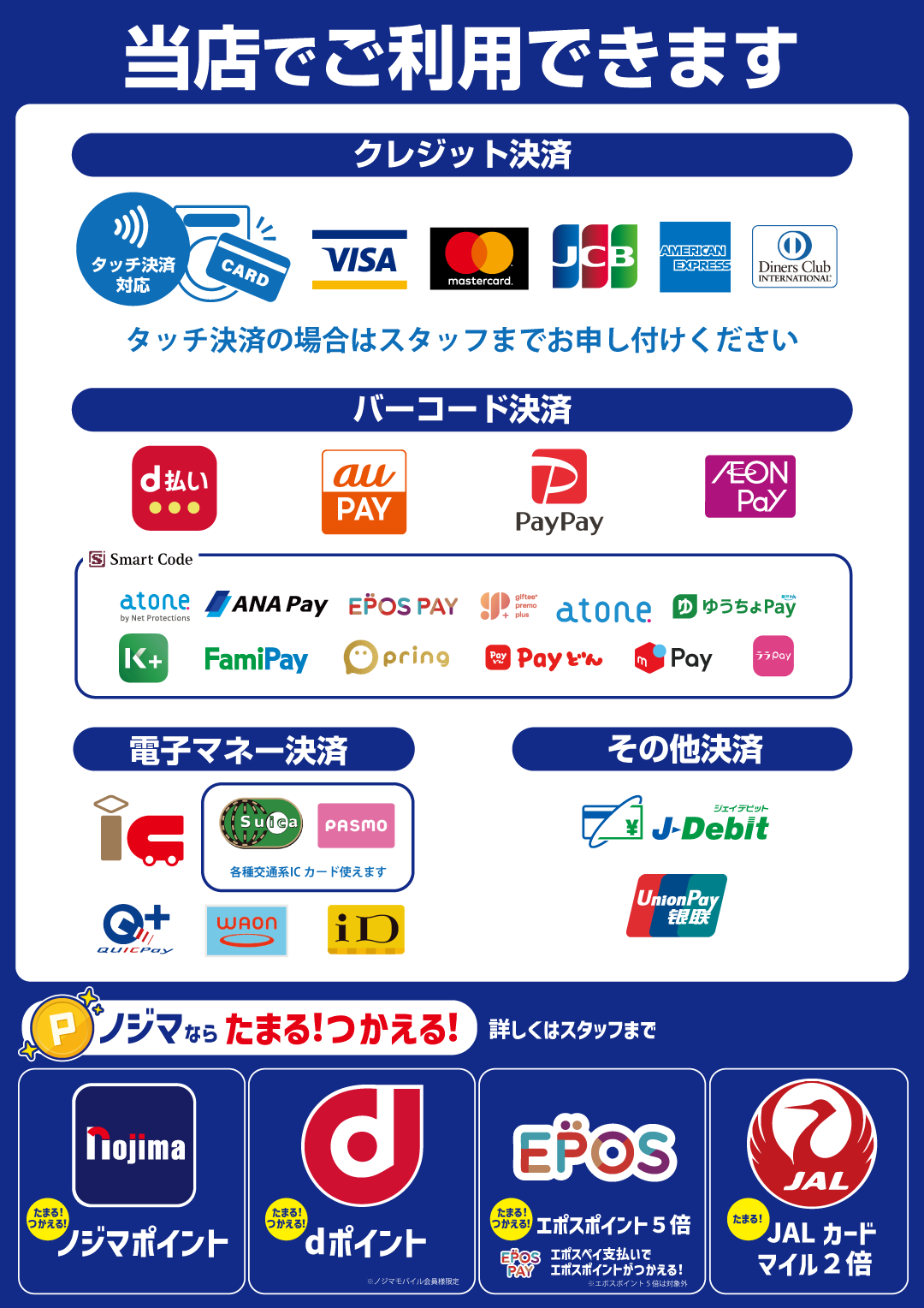 支払い方法電子マネー