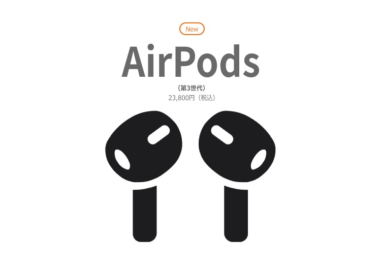 AirPods（第3世代）発表！AirPods Proとの違いとは？最新徹底比較！のアイキャッチ