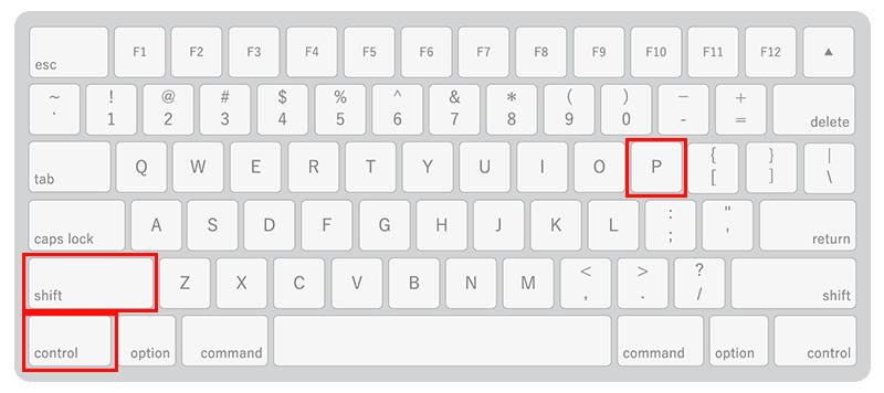 CTRL＋SHIFT＋Pのキー