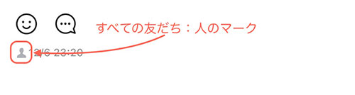 人のマークであれば友だちにのみ公開されています