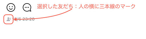 人のマークの横に三本ラインが表記されていれば、友だちの中で洗濯した人に公開されています