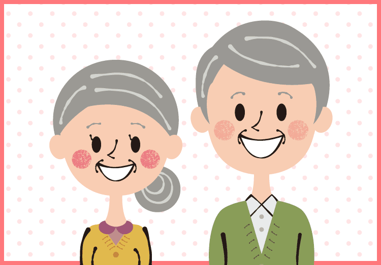 笑顔のシニア夫婦イラスト