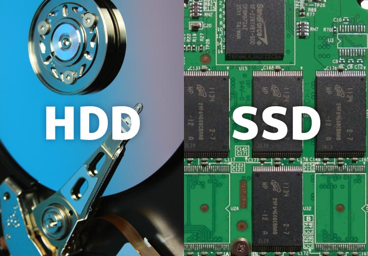 HDDとSSDの比較写真
