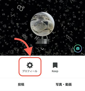 「プロフィール」をタップ
