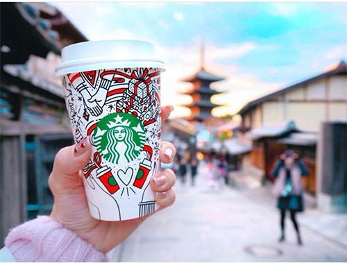 背景をボカす写真