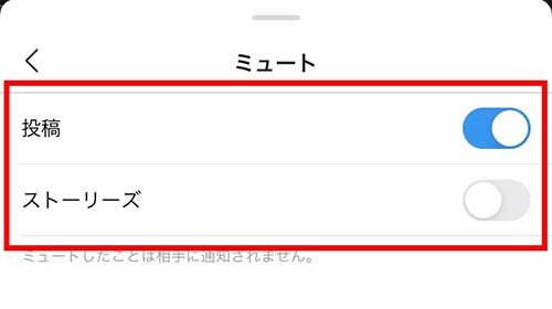 投稿、ストーリーズのチェックを任意で外す