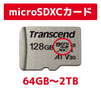 microSDXCカードの容量　解説画像