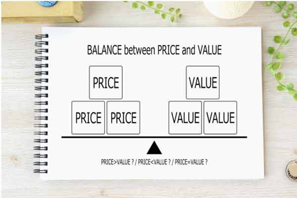 価格と価値のバランスイメージ