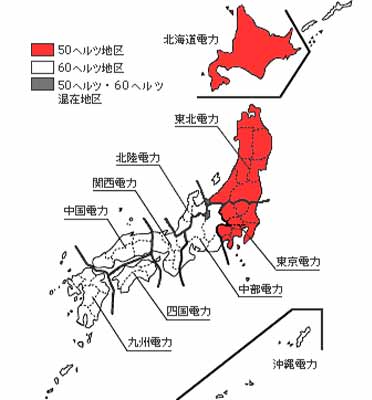 地域による周波数の違い