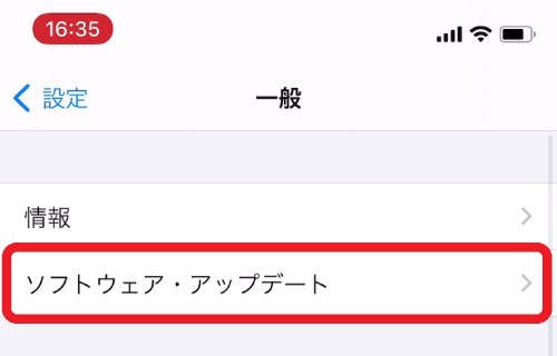 「ソフトウェア・アップデート」をタップ