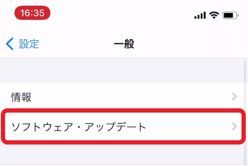 「ソフトウェア・アップデート」をタップする画像