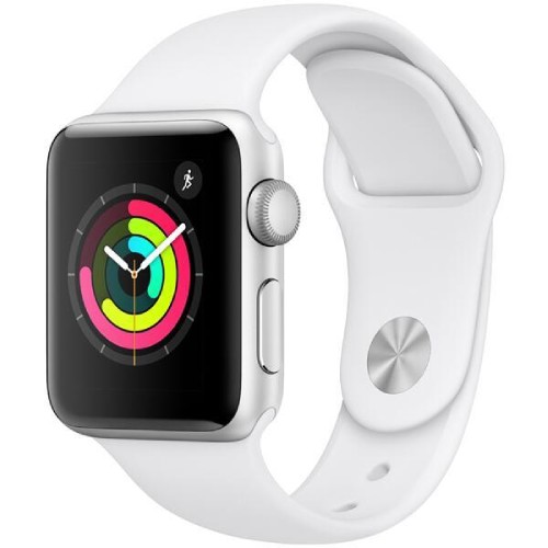 【アップル】Apple Watch Series 3（GPSモデル）- 38mmシルバーアルミニウムケースとホワイトスポーツバンド MTEY2J-A