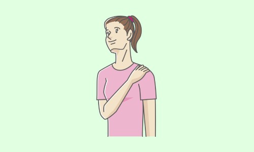 ステップ3．首を横にひねって胸鎖乳突筋を伸ばす