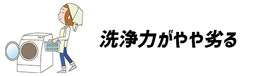 洗浄力がやや劣るイメージ画像