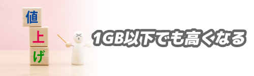 1GB以下のデータ使用でも料金が高くなる