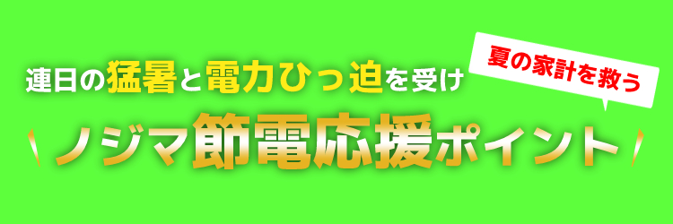 ノジマ独自の節電ポイント進呈中！