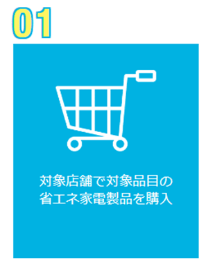 対象店舗で対象品目の省エネ家電製品を購入