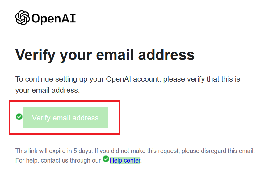 本文中にある「Verify your email address」をクリック