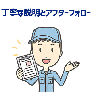特徴2．丁寧な説明とアフターフォロー