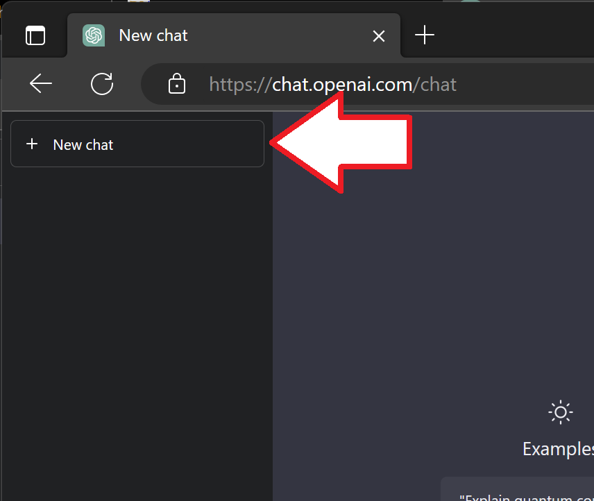 サイドメニューにある「New chat」をクリック