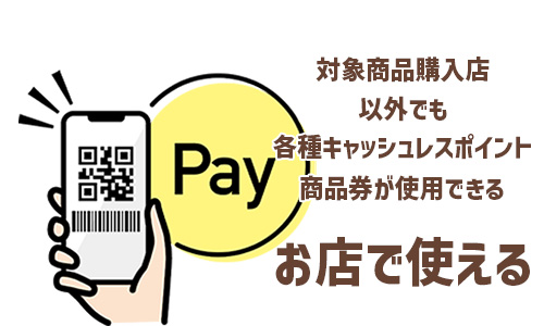 還元されたキャッシュレスポイントや商品券は、対象製品を購入した店舗でしか使えないのか。