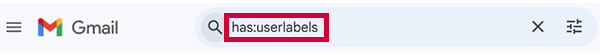 「has:userlabels」と入力します。