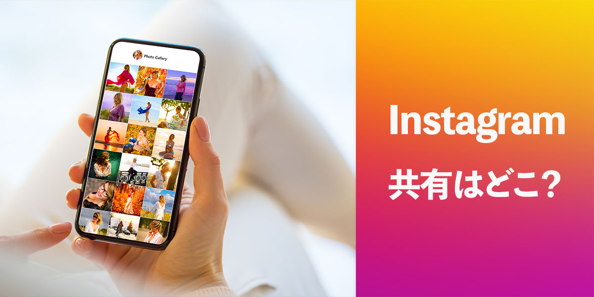 インスタの共有ボタンはどこ？タイトル画像