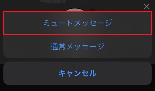「ミュートメッセージ」をタップ