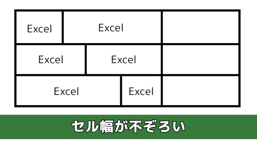 セル幅が不ぞろい