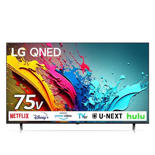 【LG】液晶テレビ 量子ドット 75V型 4K対応 BS 4Kチューナー内蔵 YouTube対応 Netflix対応 75QNED85TJA