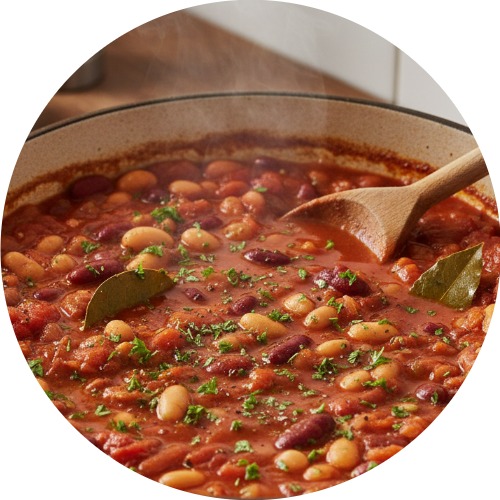 豆入りトマト煮込み