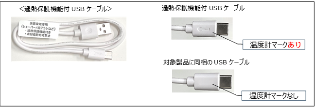 対象USB充電ケーブル