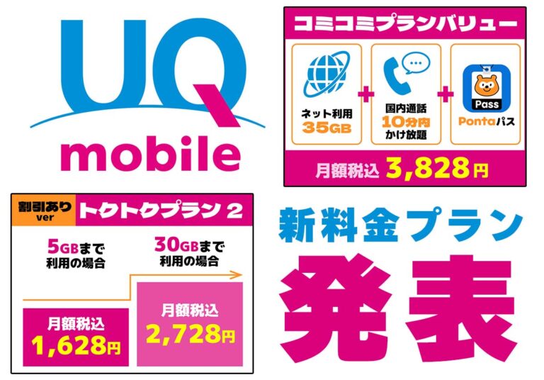 UQ mobileが新プランを発表