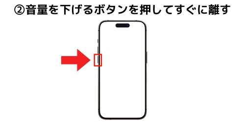 音量を下げるボタンを押してすぐに離す