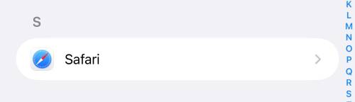 「Safari」をタップ