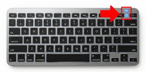 キーボード側のペアリングボタンを押してペアリングモードにする