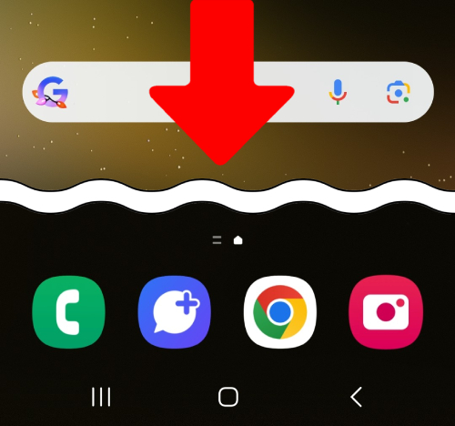 ホーム画面の上から下に向かってスワイプ