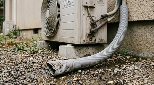 先端口が潰れたドレンホース