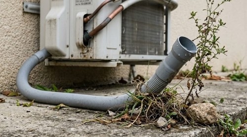 上を向いたドレンホース