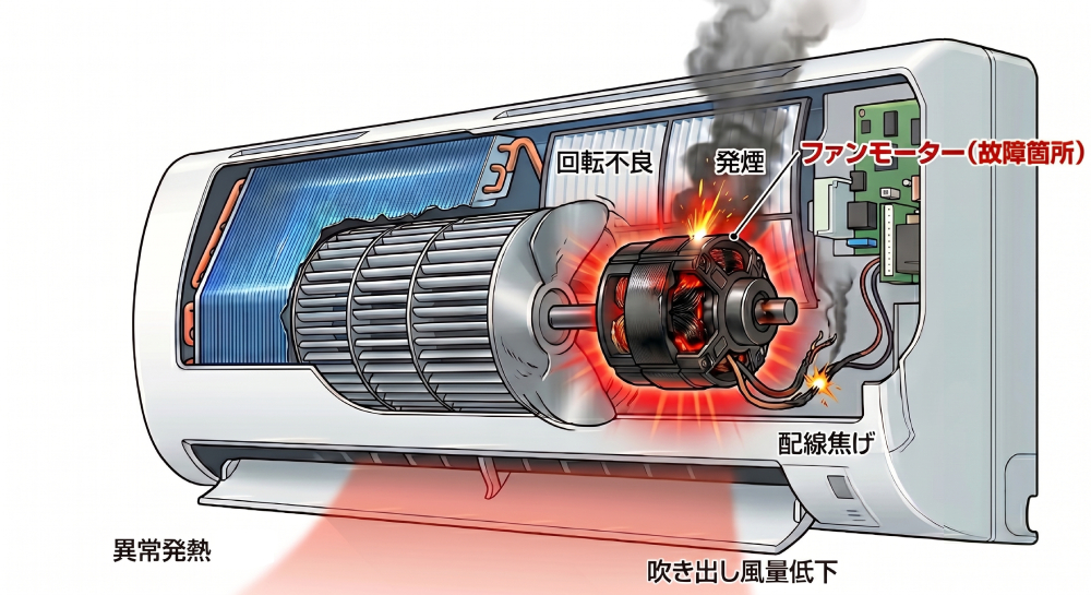 エアコンモーターの不具合