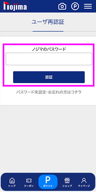 パスワードを入力