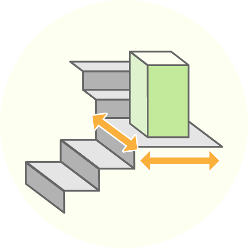 階段の高さや踊り場