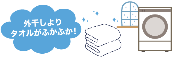 タオルとドラム式洗濯機