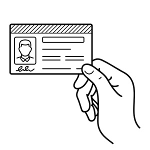 本人確認書類を提示するイラスト