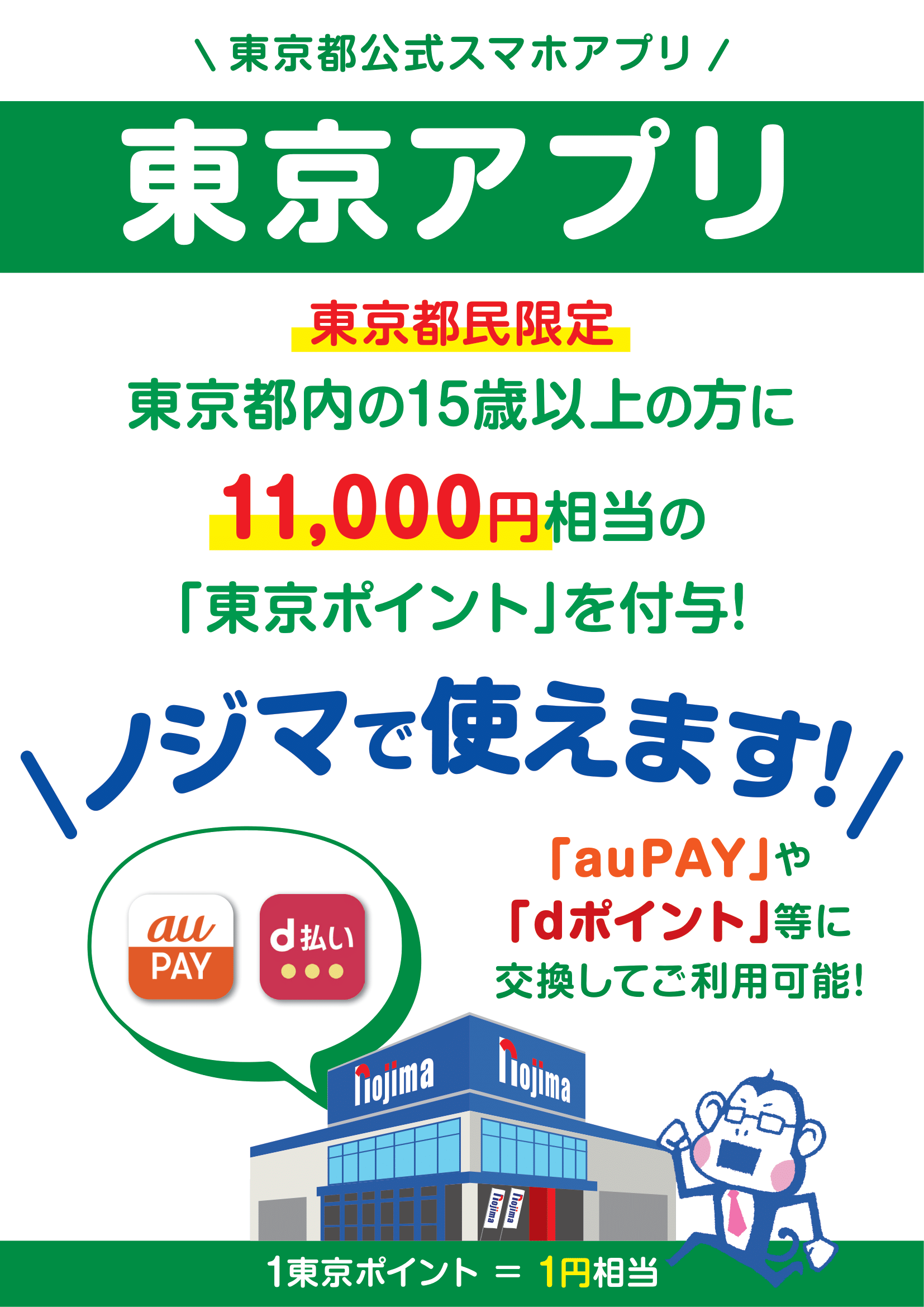【東京都限定】11,000円分もらえる！東京アプリはノジマでお使いください！トップ画像2